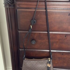 Michael Kors Brown and Black Lexington Logo Crossbody Bag